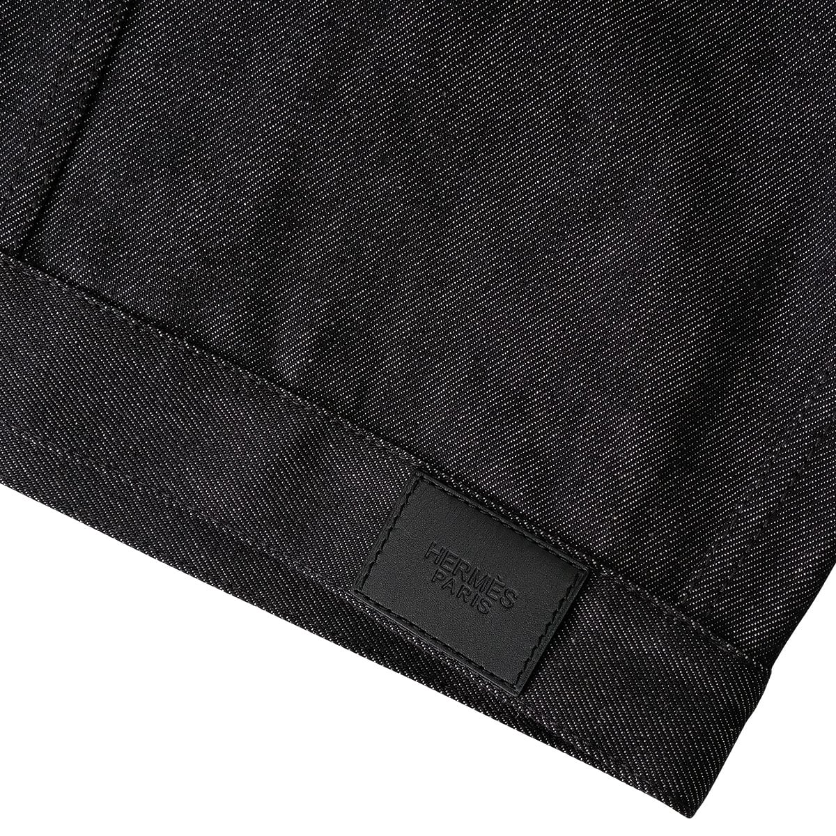 HERMES Denim jacket Ladies Crew de Sel Sellier ButtonGris/Charbon Cotton #38 5H0258DI[BRAND NEW][Authentic]