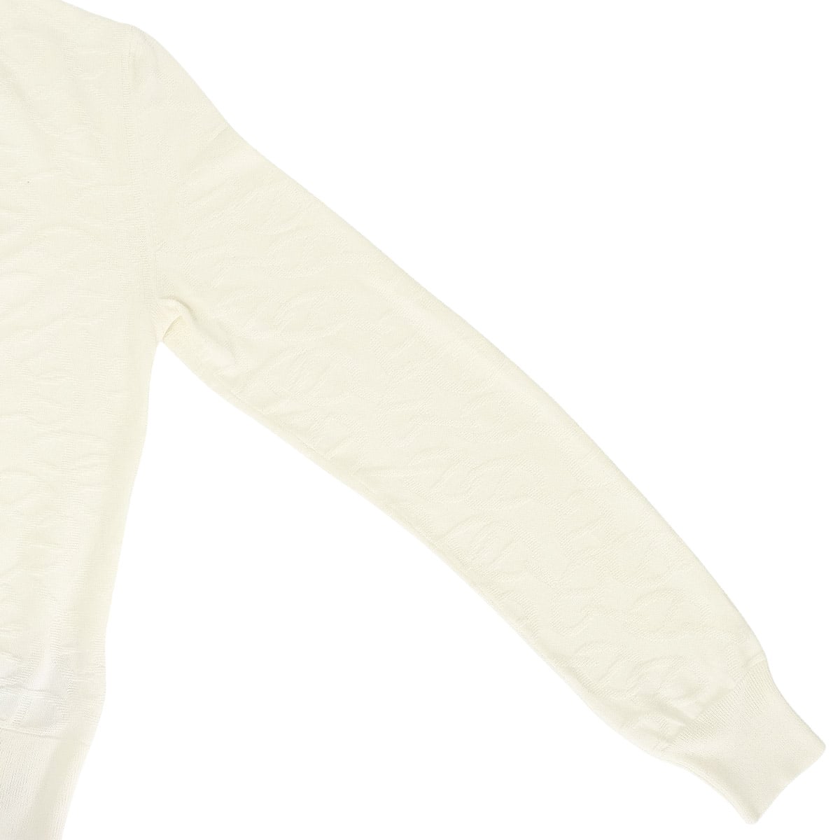 2024SS HERMES Cardigan Knit Chaine D'ancre All-over pattern Blanc (White) Silk/Cotton #36 Silver HW[EXCELLENT][Authentic]