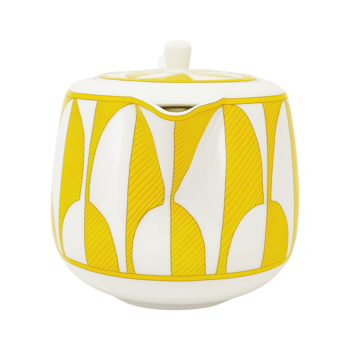 HERMES tableware Soleil de Hermes Teapot 1050ml Jaune/Blanc (White) Porcelain[BRAND NEW][Authentic]