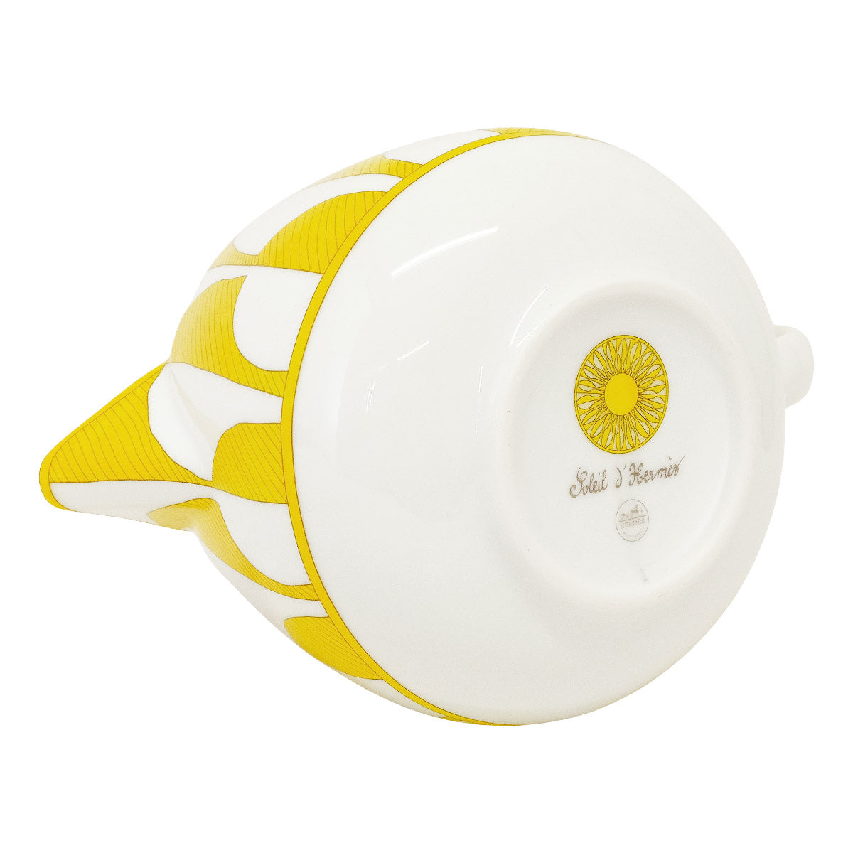 HERMES tableware Soleil de Hermes Teapot 1050ml Jaune/Blanc (White) Porcelain[BRAND NEW][Authentic]