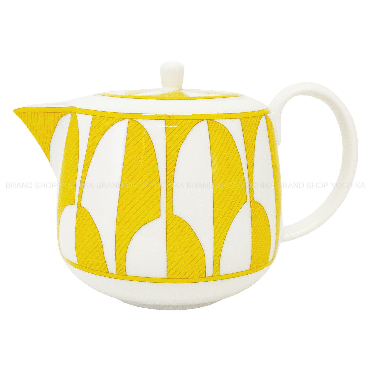 HERMES tableware Soleil de Hermes Teapot 1050ml Jaune/Blanc (White) Porcelain[BRAND NEW][Authentic]