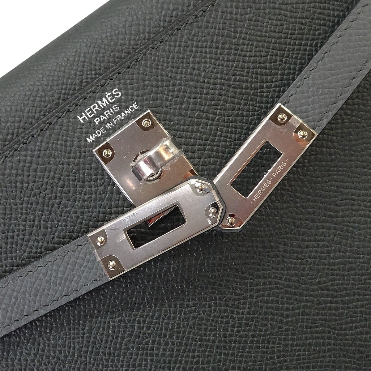 HERMES Shoulder bag Kelly25 Sellier Tricolor Vert Mangrove/Vert Amande/Noir (Black) Veau Epsom Silver HW Stamp K[BRAND NEW][Authentic]