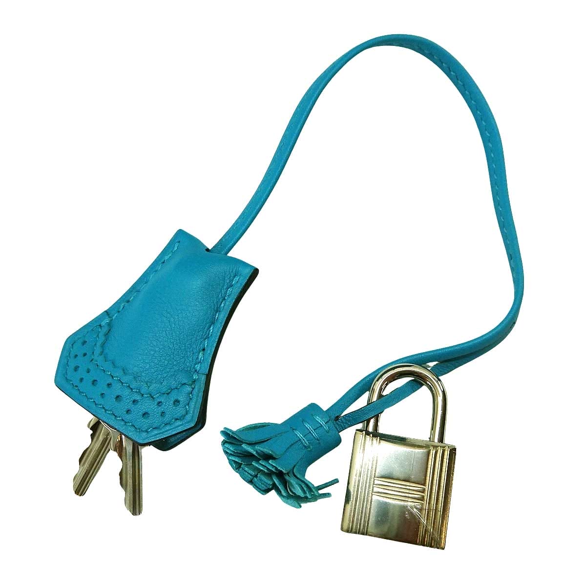 HERMES Handbag Birkin30 Ghillies Turquoise Veau Togo/Veau Swift Silver HW Stamp X[EXCELLENT][Authentic]