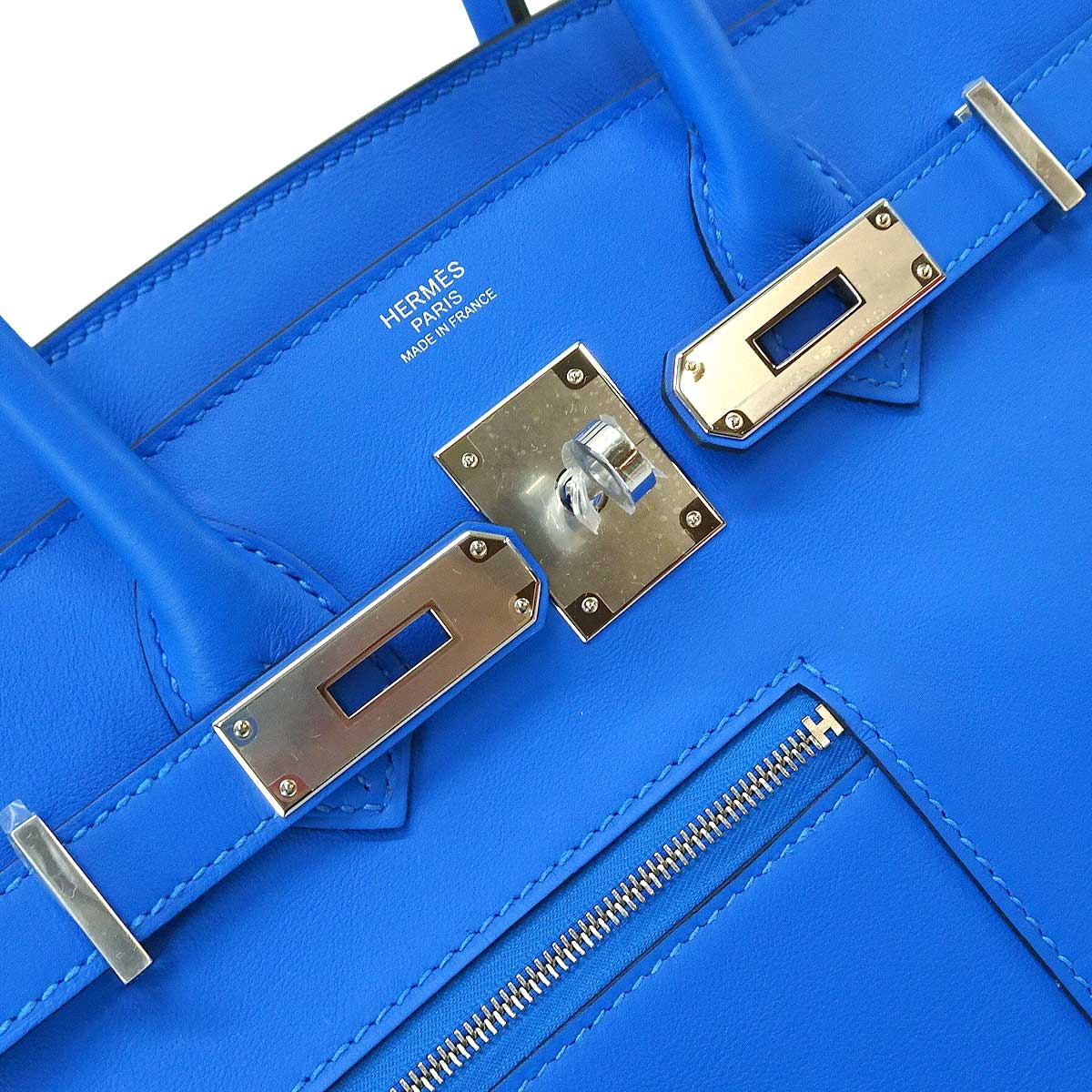 HERMES Handbag Birkin30 Colormatic New Bleu Hydra Veau Swift Silver HW Stamp K[BRAND NEW][Authentic]