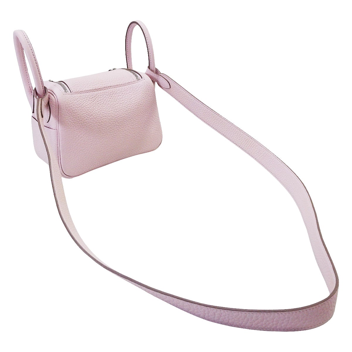[Pre-loved] HERMES Shoulder bag Lindy mini 20 Verso Mauve Pale/New Gris Perle Taurillon Clemence Silver HW Stamp B[LIKE NEW][Authentic]