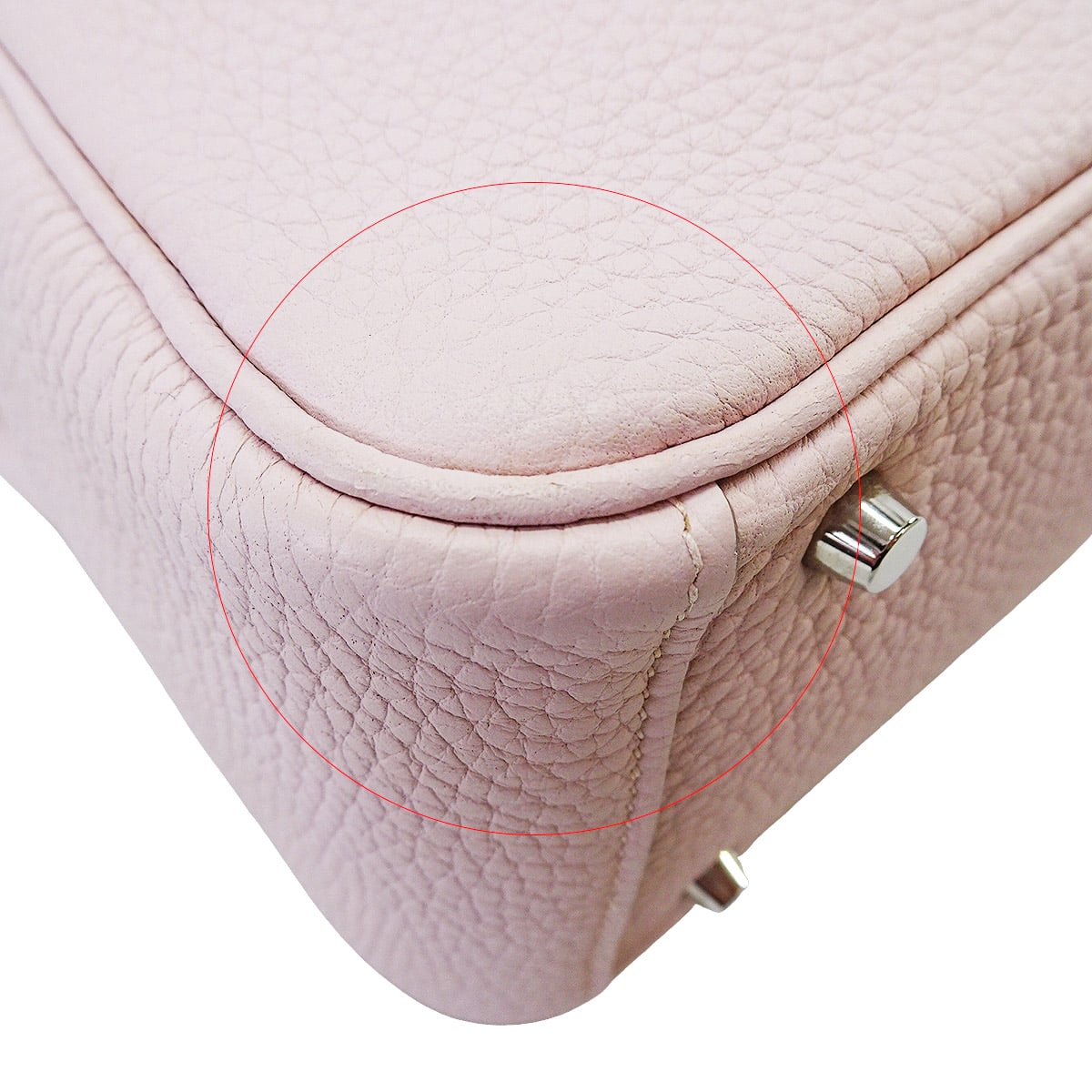 [Pre-loved] HERMES Shoulder bag Lindy mini 20 Verso Mauve Pale/New Gris Perle Taurillon Clemence Silver HW Stamp B[LIKE NEW][Authentic]