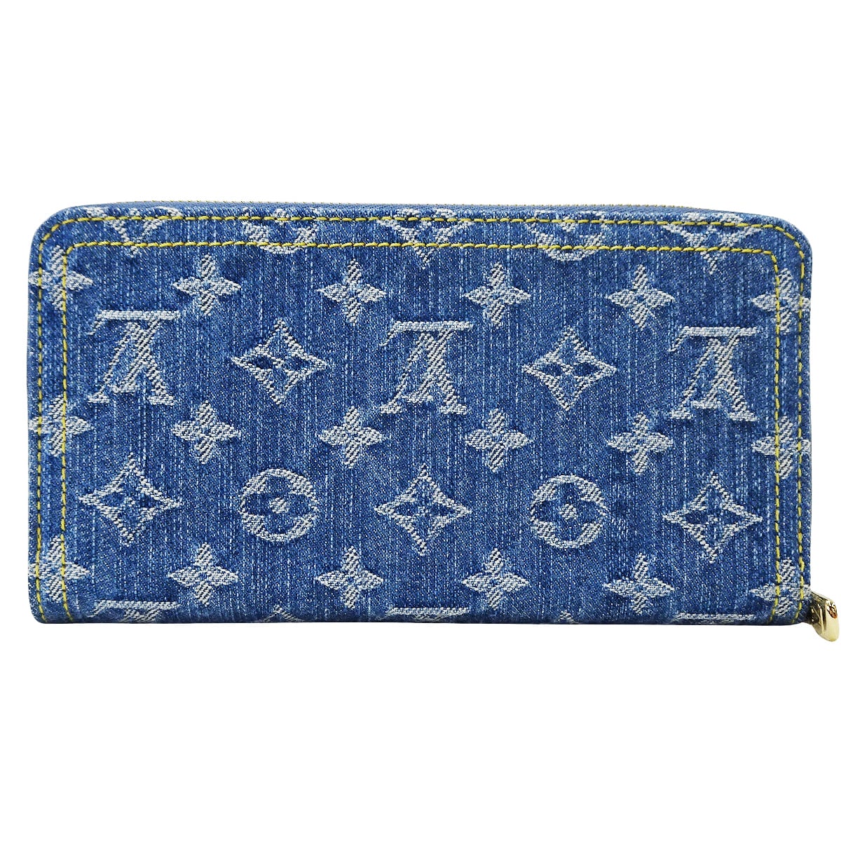 LOUIS VUITTON long wallet LV×TM Zippy Wallet Takashi Murakami Blue Monogram Cherry/Denim Gold HW M23161[EXCELLENT][Authentic]