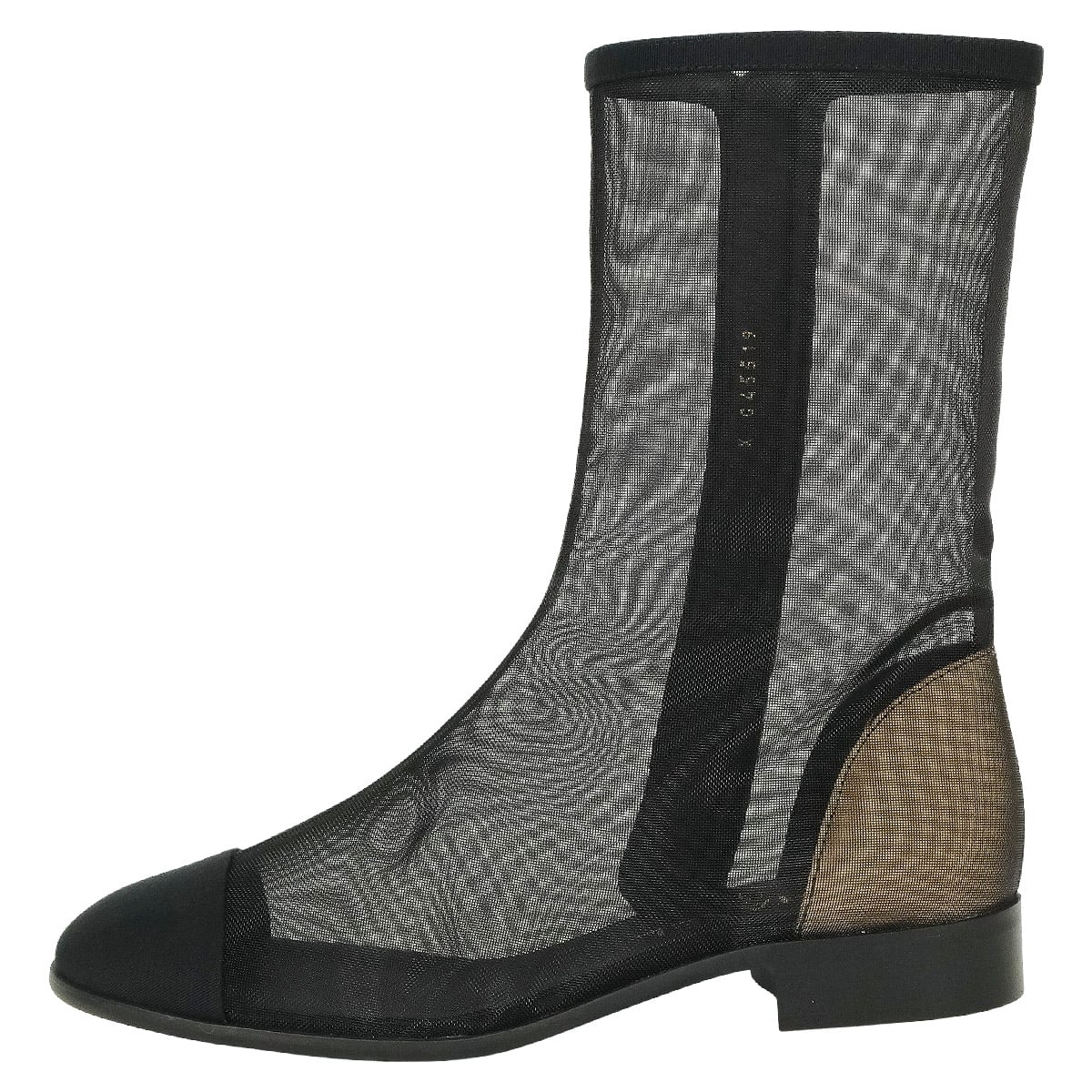 2024 Cruise CHANEL boots Short COCO mark Noir (Black) Mesh/Grosgrain #37.5 Champagne Gold HW G45519[ALMOST NEW][Authentic]