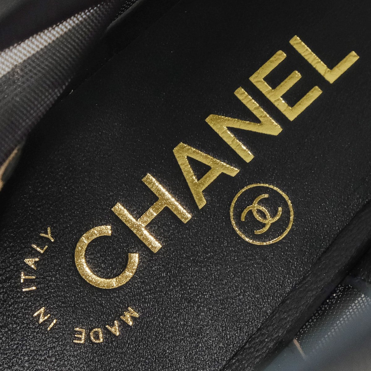 2024 Cruise CHANEL boots Short COCO mark Noir (Black) Mesh/Grosgrain #37.5 Champagne Gold HW G45519[ALMOST NEW][Authentic]