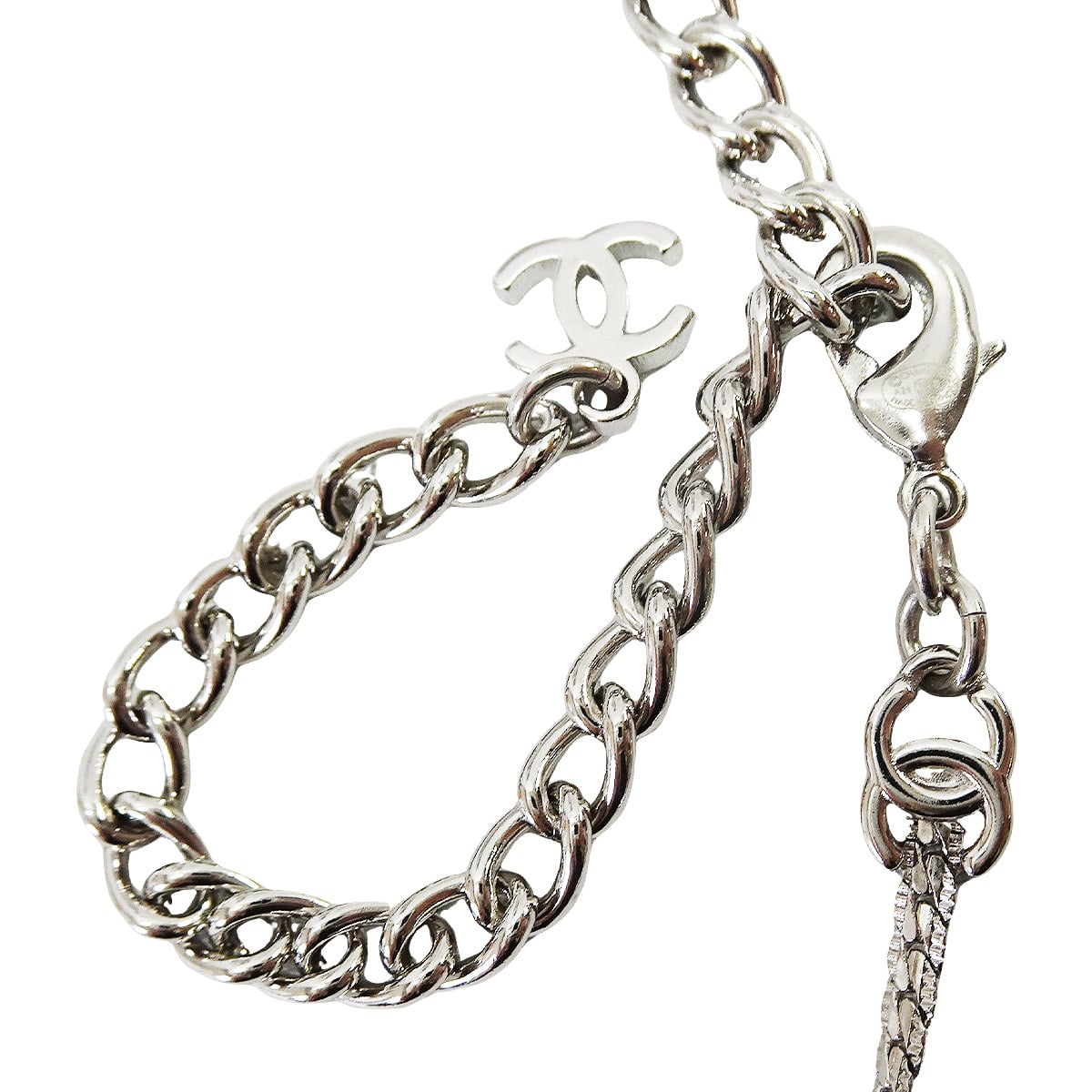 CHANEL necklace Coco Mark Metal Silver Silver HW[ALMOST NEW][Authentic]
