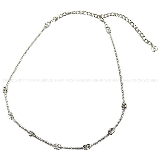 CHANEL necklace Coco Mark Metal Silver Silver HW[ALMOST NEW][Authentic]