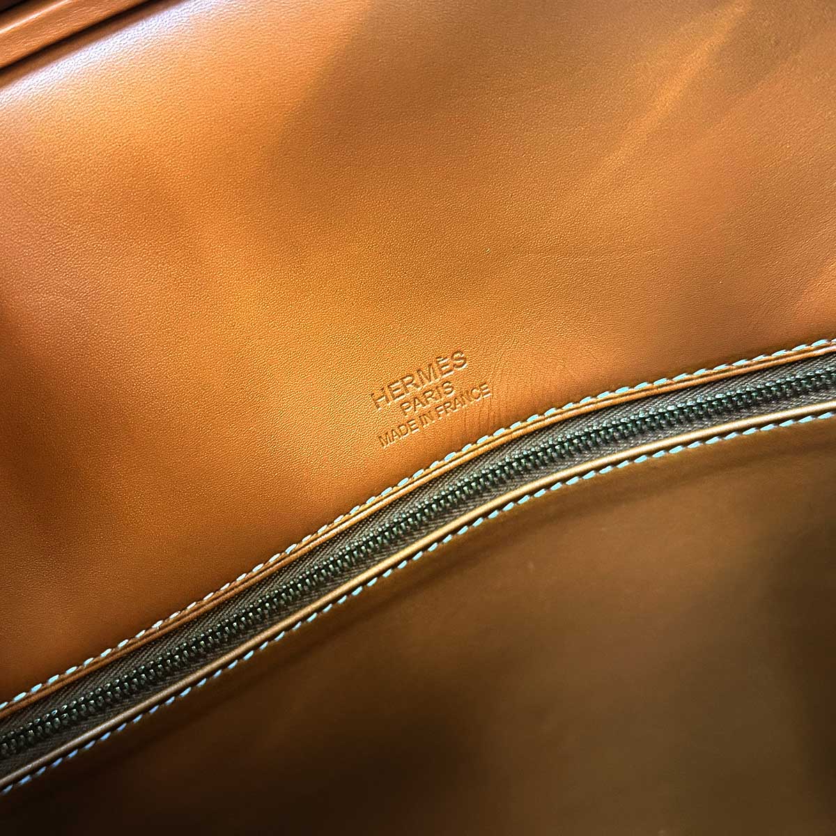 HERMES Handbag Birkin35 Flag Blue Indigo/Bleu Thalassa/Fauve Toile H/Veau Barenia Champagne Gold HW Stamp T[EXCELLENT][Authentic]