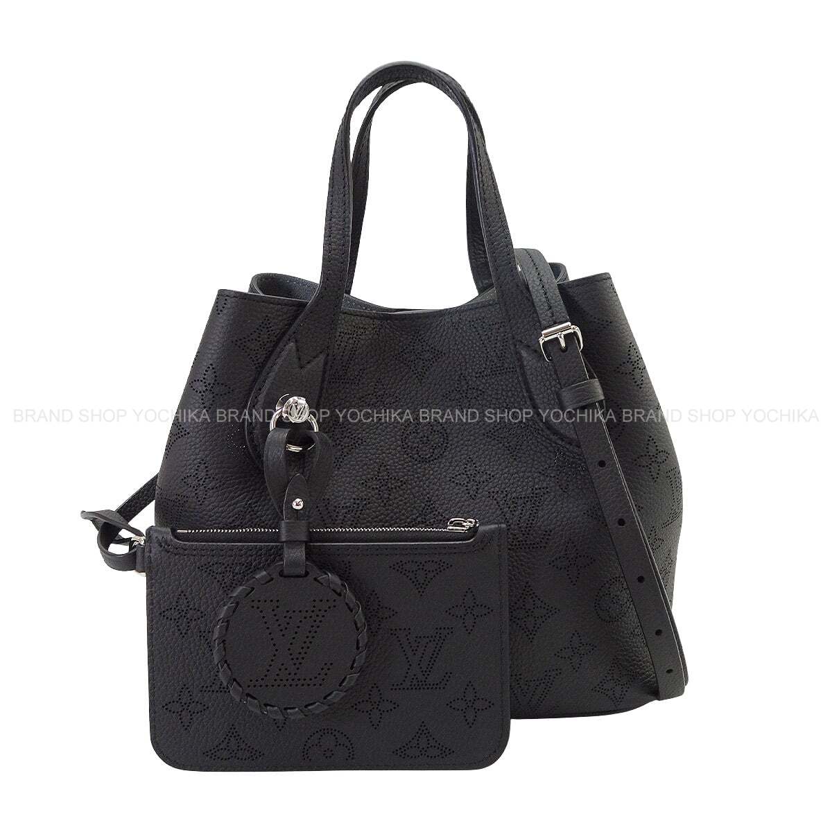 LOUIS VUITTON Handbag Blossom PM Noir (Black) Mahina Silver HW M21848[ALMOST NEW][Authentic]