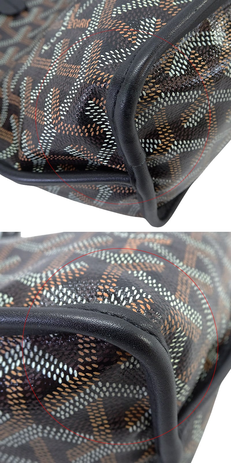 [Pre-loved] GOYARD tote bag ANJOU MINI Reversible Noir (Black) PVC coated canvas Calfskin Silver HW[LIKE NEW][Authentic]