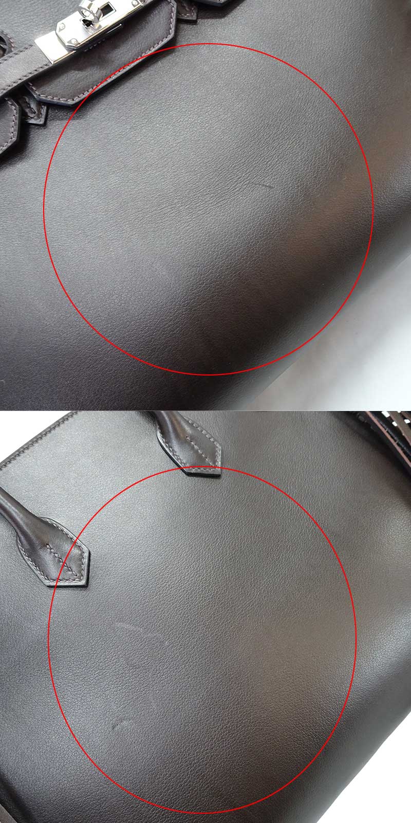 [Pre-loved] HERMES Handbag Birkin35 Anate Fringe Ebene Ever Grain Silver HW Stamp B[LIKE NEW][Authentic]