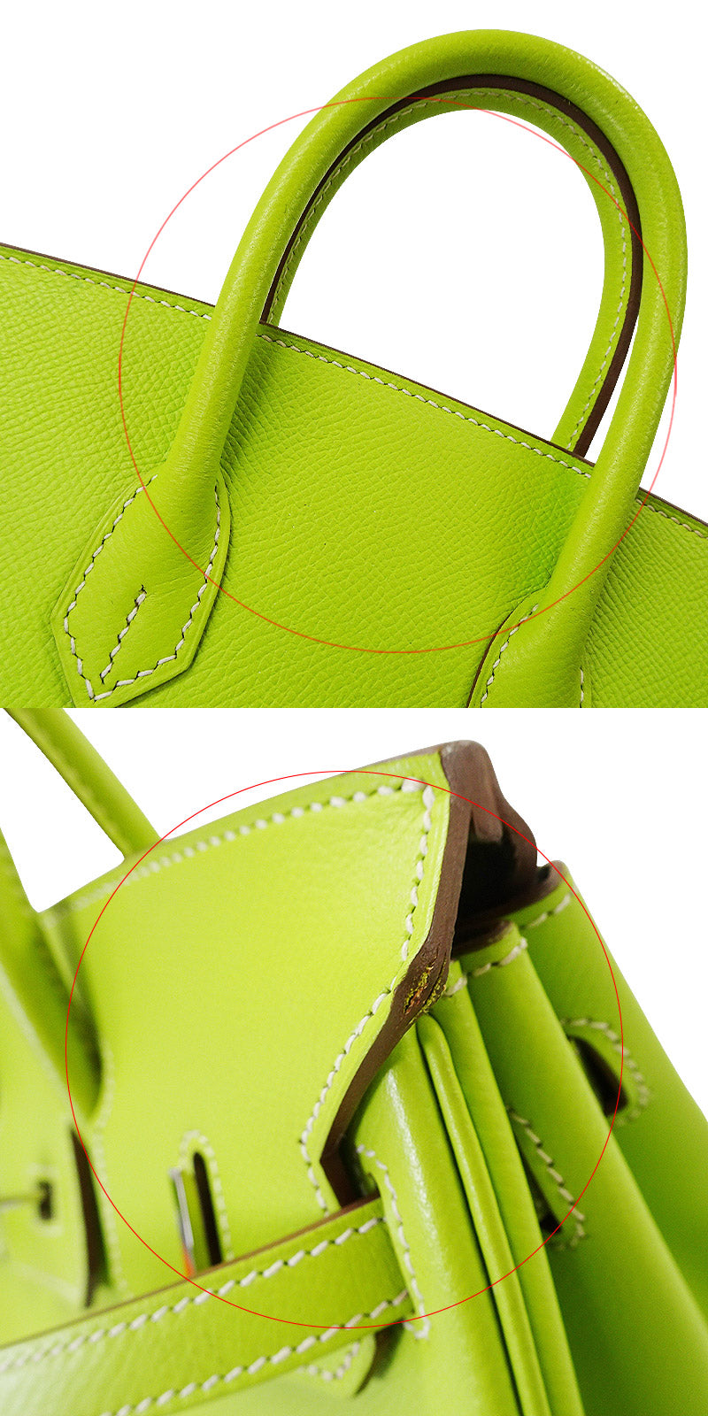[Pre-loved] 2011SS Limited Edition HERMES Handbag Birkin25 Candy Kiwi/Chartreuse Veau Epsom Silver HW Stamp □O[LIKE NEW][Authentic]