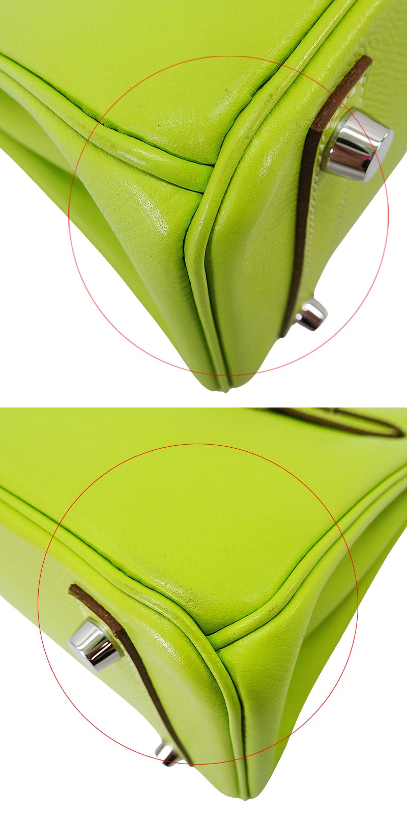 [Pre-loved] 2011SS Limited Edition HERMES Handbag Birkin25 Candy Kiwi/Chartreuse Veau Epsom Silver HW Stamp □O[LIKE NEW][Authentic]