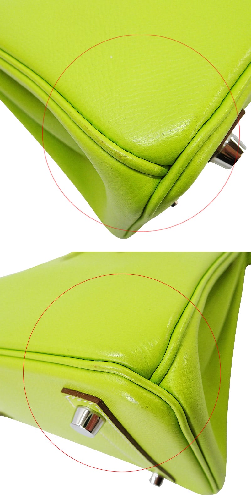 [Pre-loved] 2011SS Limited Edition HERMES Handbag Birkin25 Candy Kiwi/Chartreuse Veau Epsom Silver HW Stamp □O[LIKE NEW][Authentic]