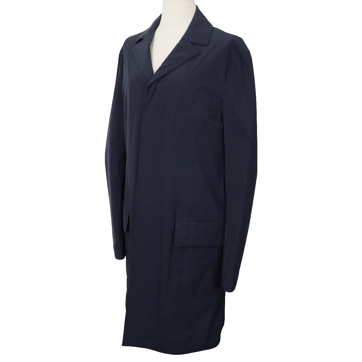 [Pre-loved] HERMES Mods coat Men's Nylon Liverpool Navy Nylon/Polyurethane #44[USED SA][Authentic]