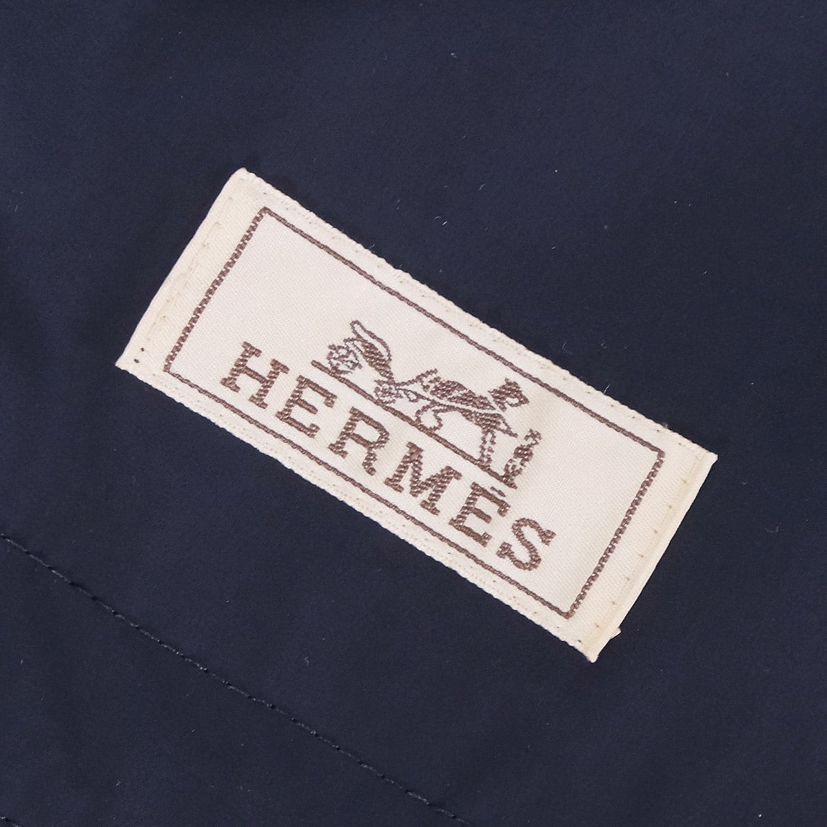 [Pre-loved] HERMES Mods coat Men's Nylon Liverpool Navy Nylon/Polyurethane #44[USED SA][Authentic]