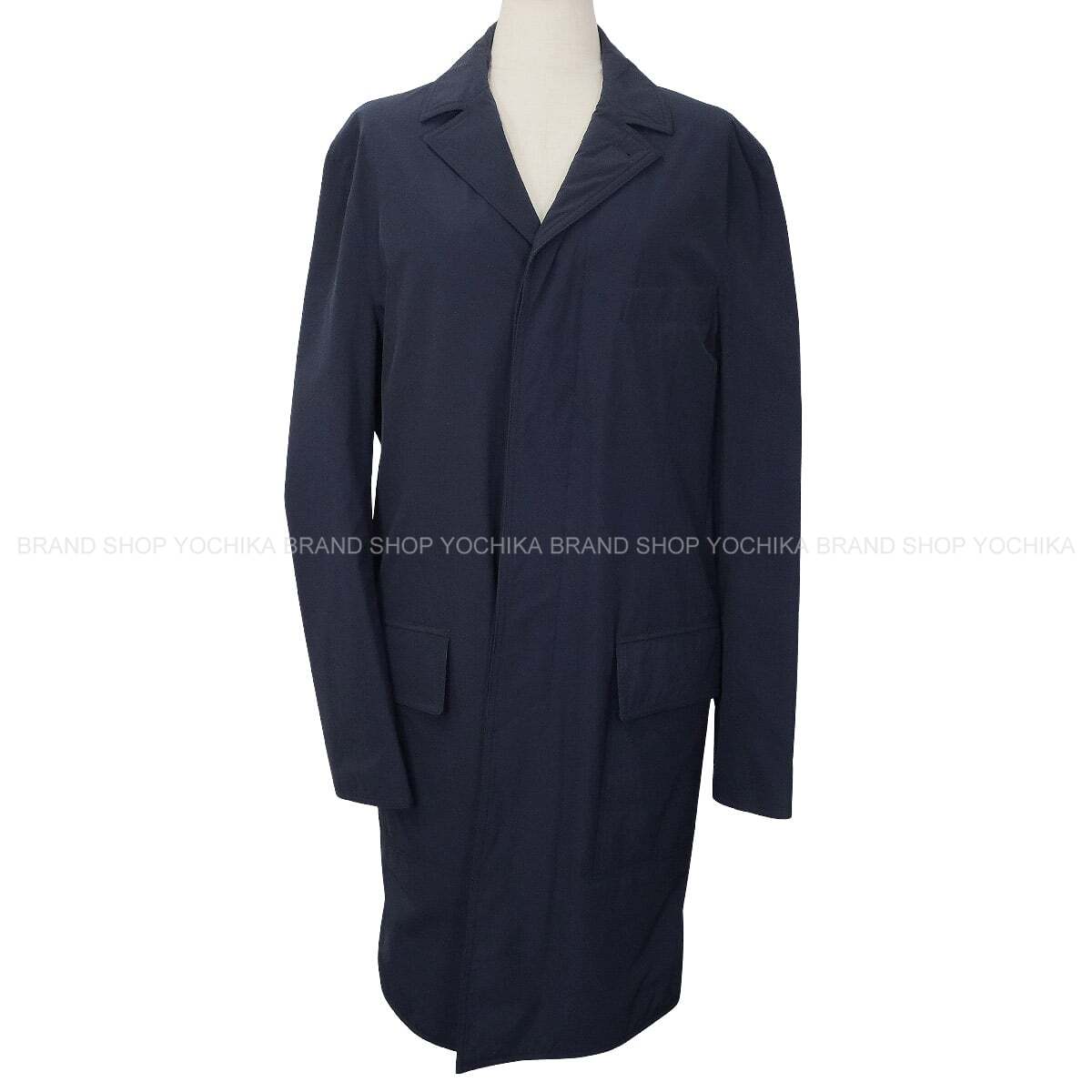 [Pre-loved] HERMES Mods coat Men's Nylon Liverpool Navy Nylon/Polyurethane #44[USED SA][Authentic]