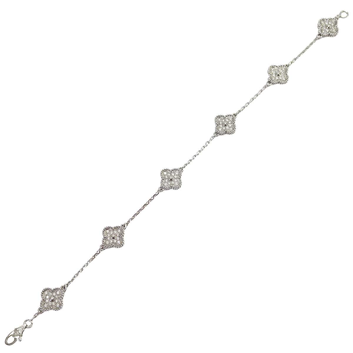 [Pre-loved] Van Cleef & Arpels bracelet Sweet Alhambra 6 motifsWhite Gold 18KWG/Diamond VCARO85700[LIKE NEW][Authentic]