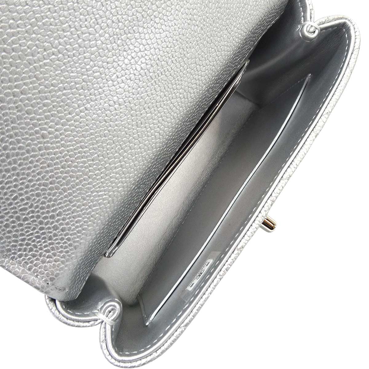 CHANEL Shoulder bag Matelasse COCO Handle Mini Silver Graind Calf(Caviarskin) Silver HW AP4244[EXCELLENT][Authentic]