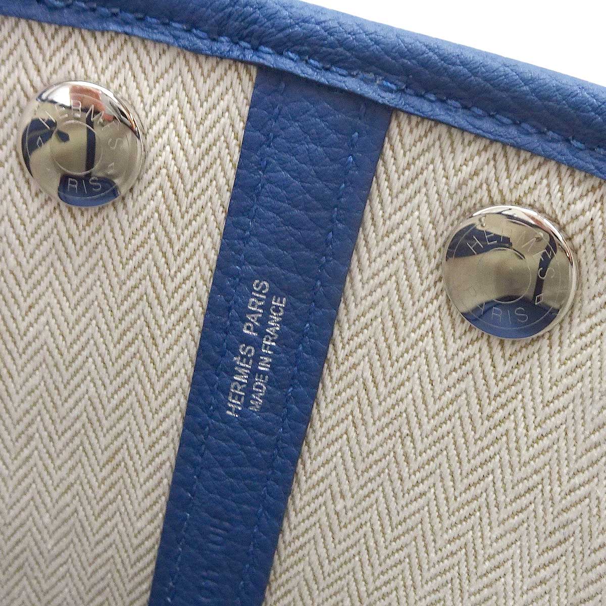 HERMES Handbag Neo Garden Party 23 Blue Tie Veau Negonda Silver HW Stamp K[BRAND NEW][Authentic]