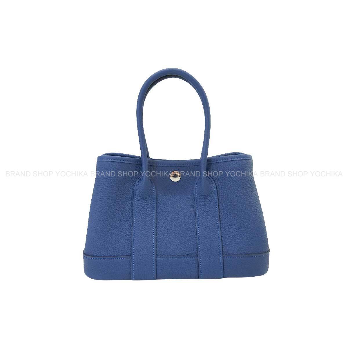 HERMES Handbag Neo Garden Party 23 Blue Tie Veau Negonda Silver HW Stamp K[BRAND NEW][Authentic]