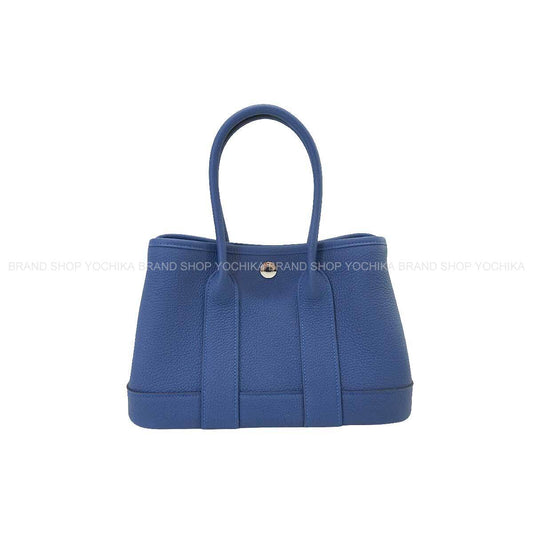 HERMES Handbag Neo Garden Party 23 Blue Tie Veau Negonda Silver HW Stamp K[BRAND NEW][Authentic]