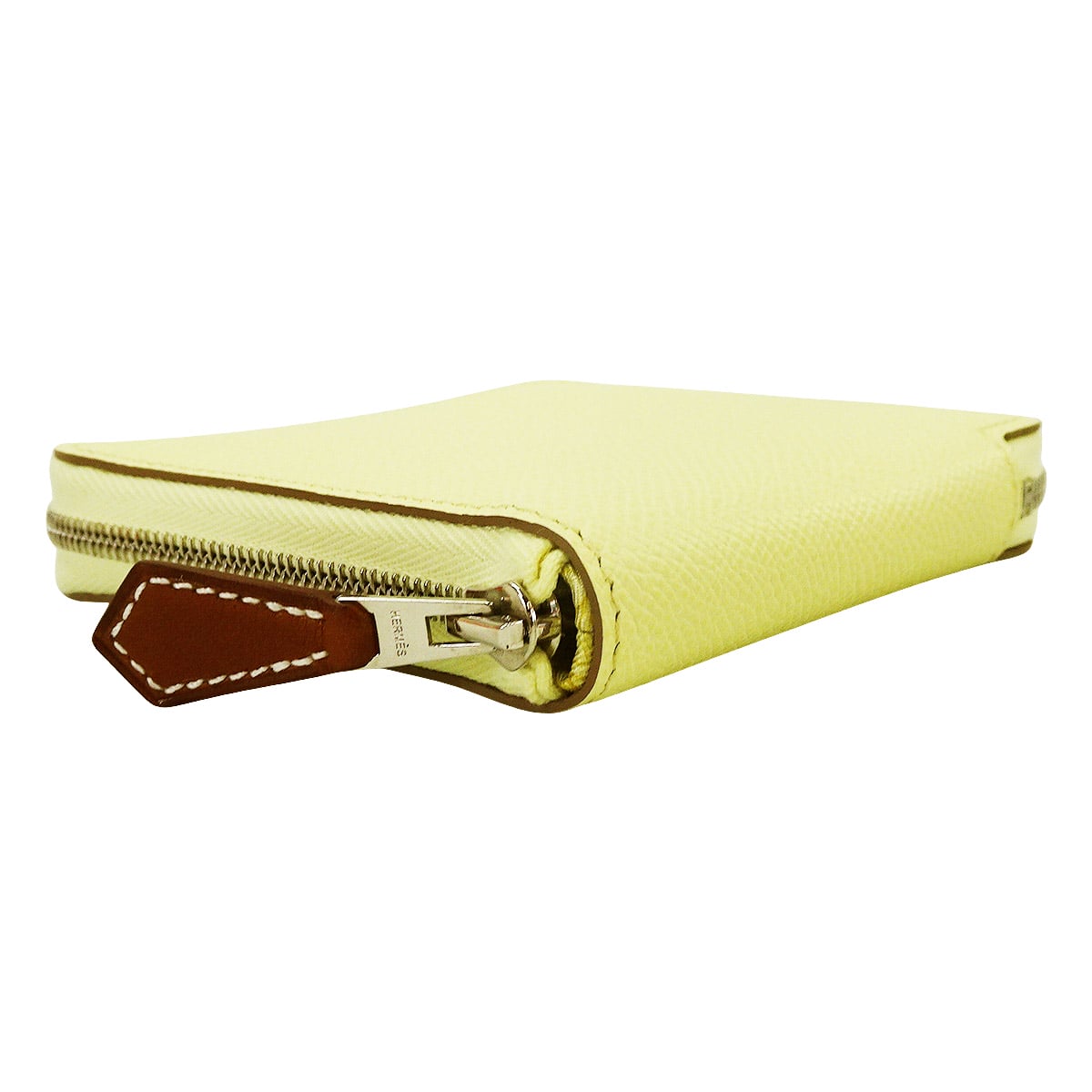 HERMES Bi-fold wallet Azap Silk'in Compact CAVALLO FRENATO Jaune Milton/Sun Veau Epsom/Veau Barenia/Silk Silver HW Stamp K[BRAND NEW][Authentic]