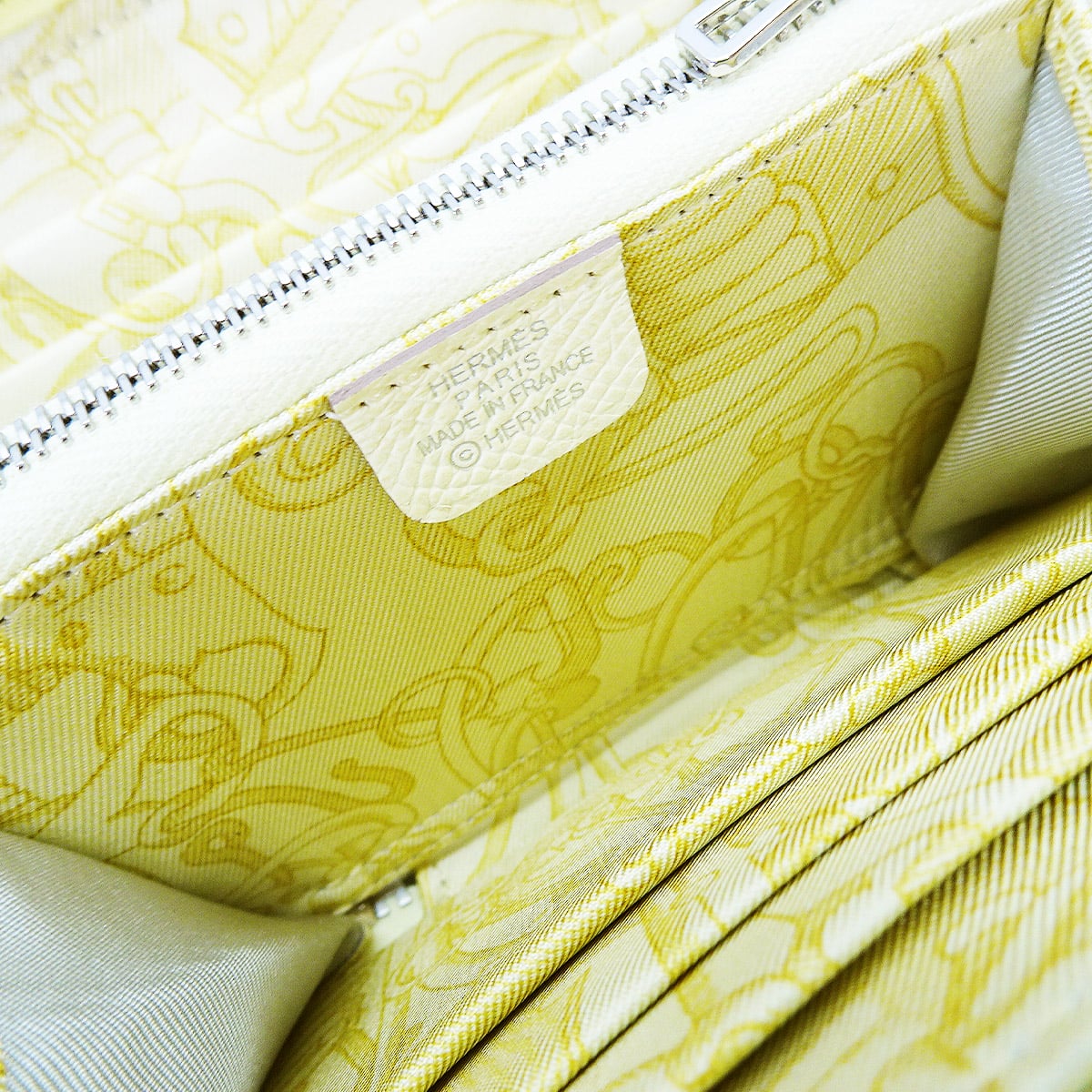 HERMES Bi-fold wallet Azap Silk'in Compact CAVALLO FRENATO Jaune Milton/Sun Veau Epsom/Veau Barenia/Silk Silver HW Stamp K[BRAND NEW][Authentic]
