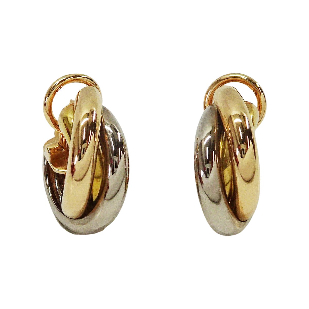 [Pre-loved] CARTIER pierced earring Trinity Classic Model K18/K18WG/K18PG B80083231[LIKE NEW][Authentic]