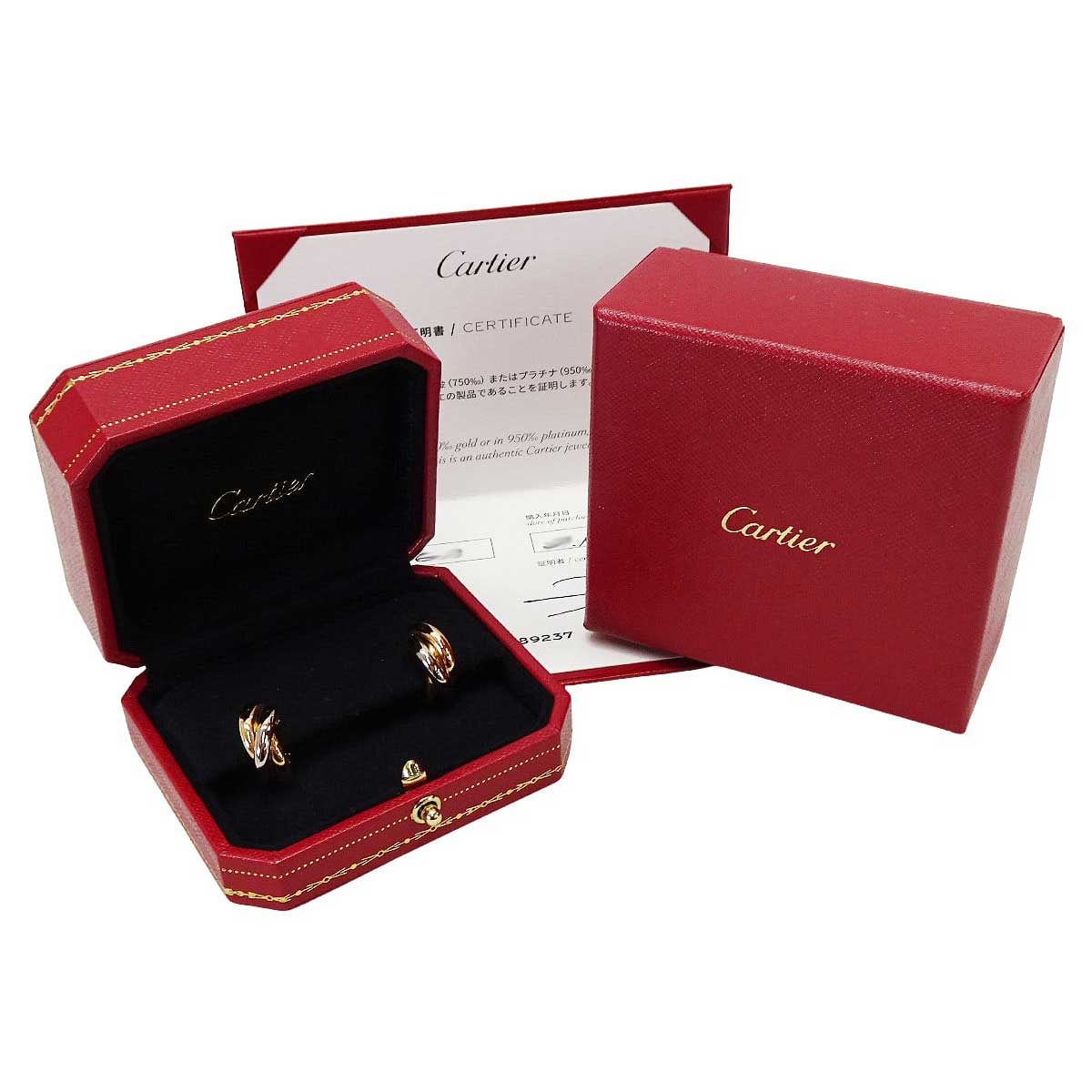 [Pre-loved] CARTIER pierced earring Trinity Classic Model K18/K18WG/K18PG B80083231[LIKE NEW][Authentic]