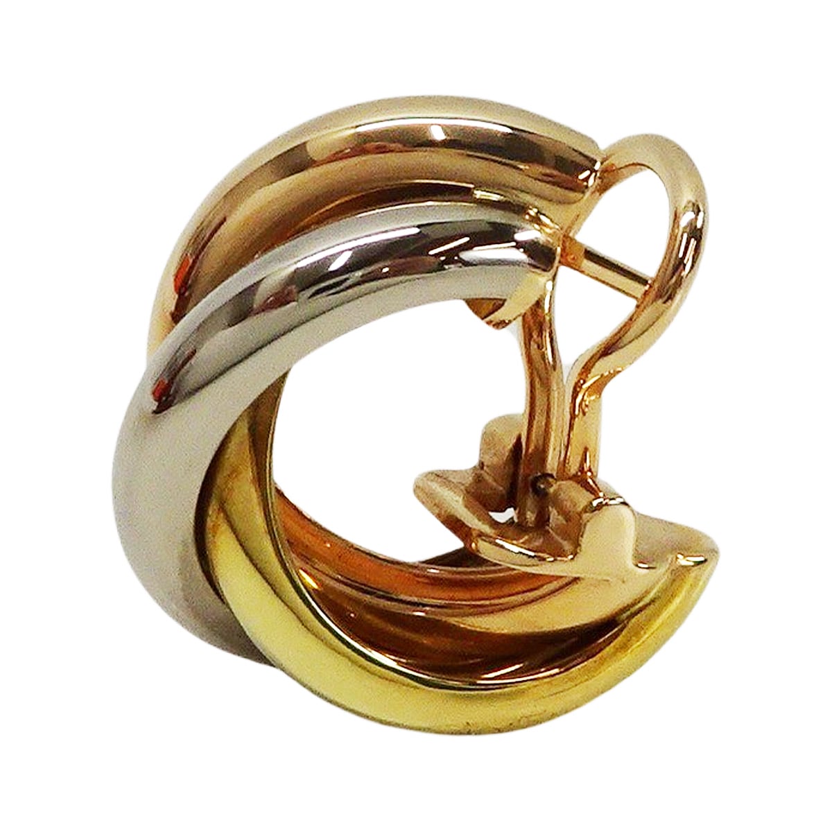 [Pre-loved] CARTIER pierced earring Trinity Classic Model K18/K18WG/K18PG B80083231[LIKE NEW][Authentic]