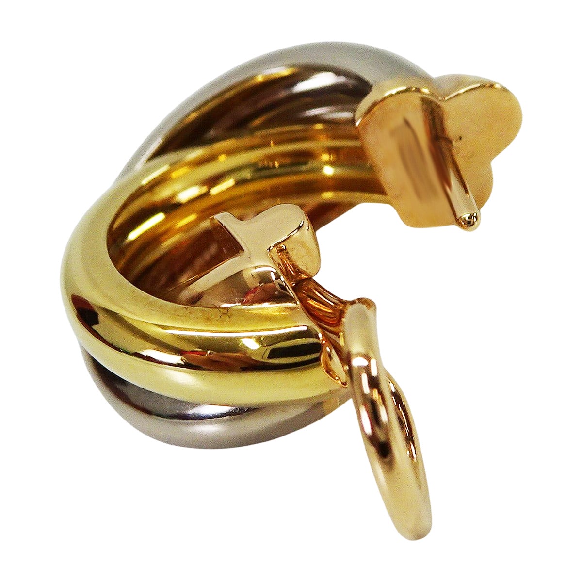 [Pre-loved] CARTIER pierced earring Trinity Classic Model K18/K18WG/K18PG B80083231[LIKE NEW][Authentic]