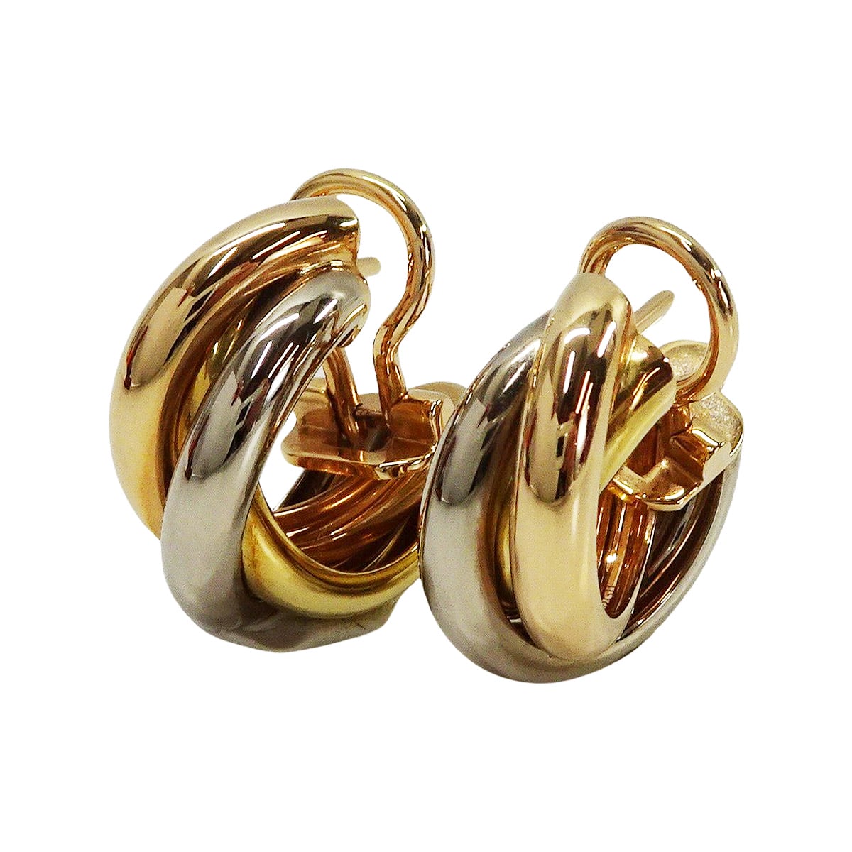 [Pre-loved] CARTIER pierced earring Trinity Classic Model K18/K18WG/K18PG B80083231[LIKE NEW][Authentic]