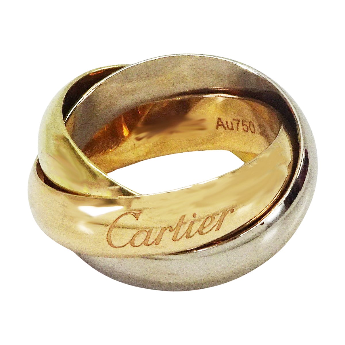 [Pre-loved] CARTIER ring Trinity LM K18/K18WG/K18PG #53 B4052853[LIKE NEW][Authentic]
