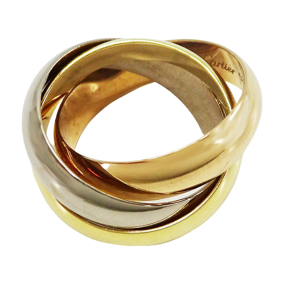 [Pre-loved] CARTIER ring Trinity LM K18/K18WG/K18PG #53 B4052853[LIKE NEW][Authentic]