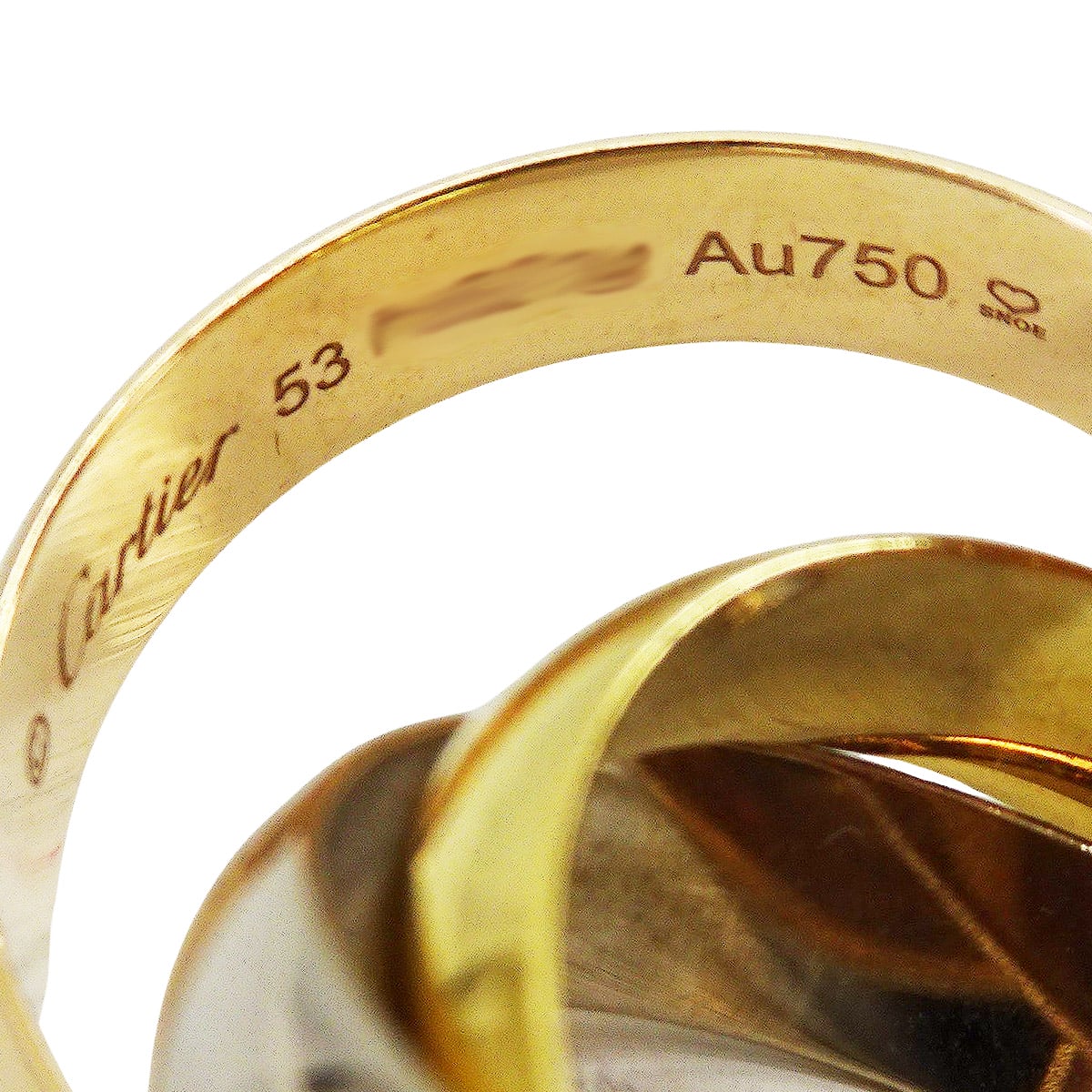 [Pre-loved] CARTIER ring Trinity LM K18/K18WG/K18PG #53 B4052853[LIKE NEW][Authentic]