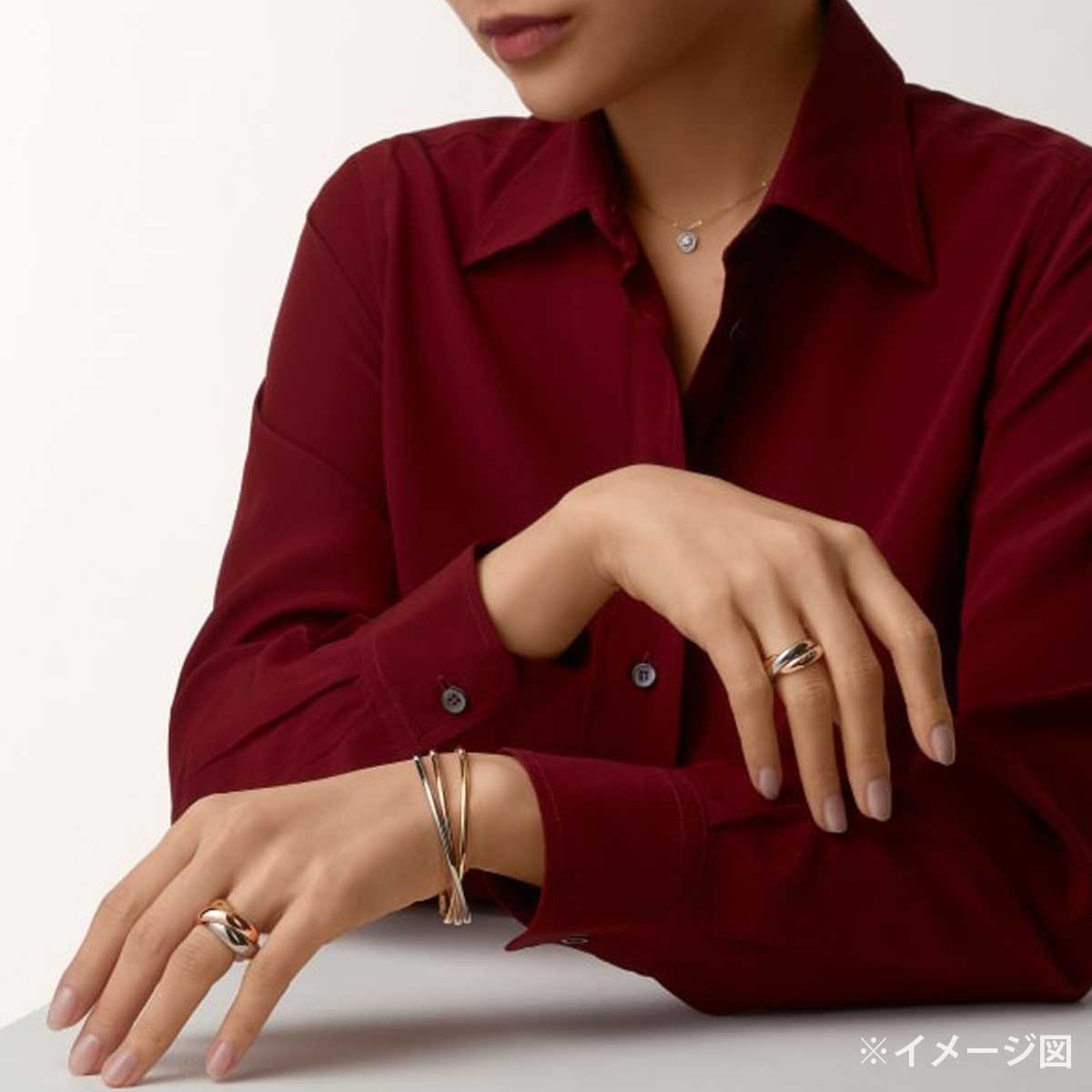 [Pre-loved] CARTIER ring Trinity LM K18/K18WG/K18PG #53 B4052853[LIKE NEW][Authentic]