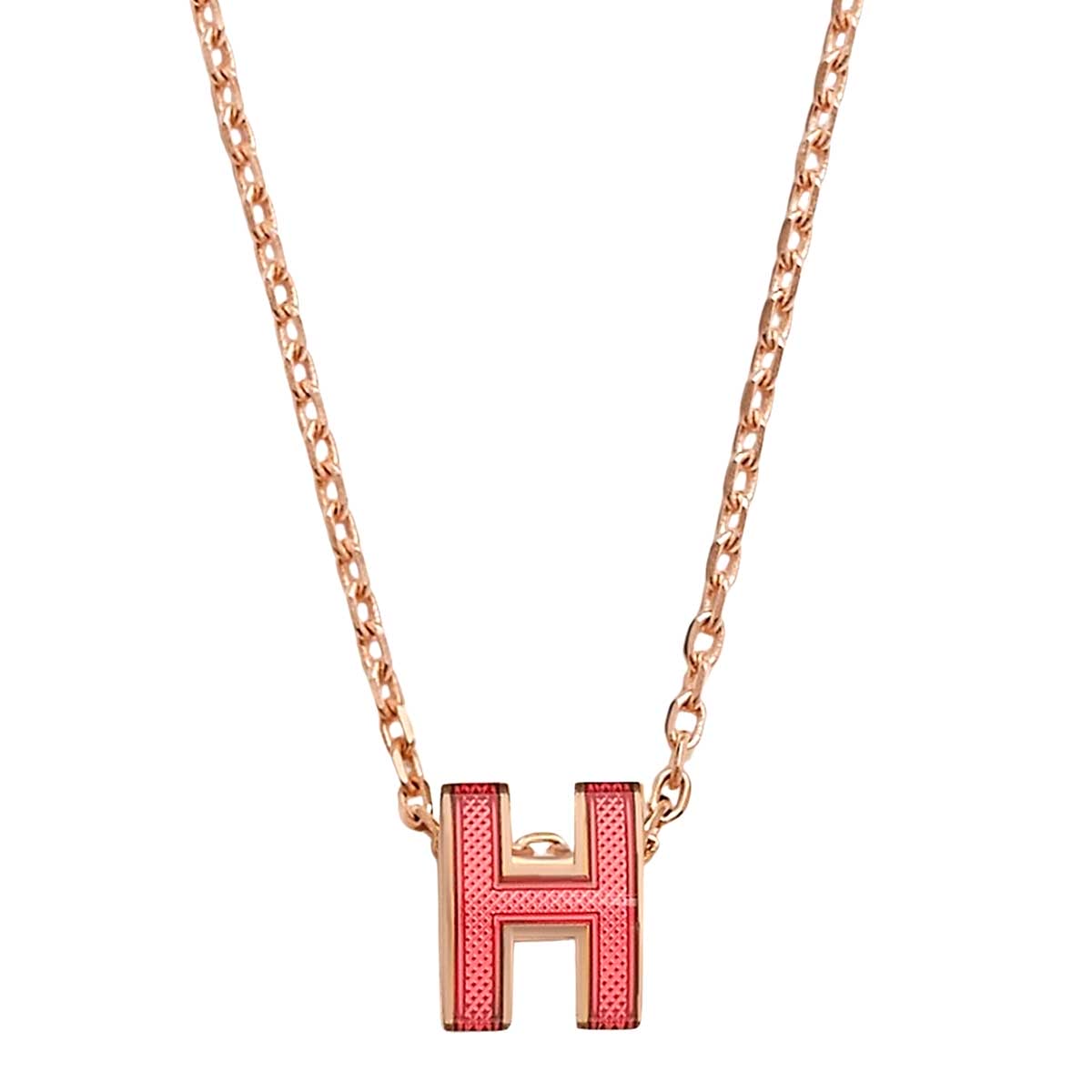 HERMES necklace Mini Sprash Rose Azalee Lacquer Rose Gold HW[BRAND NEW][Authentic]