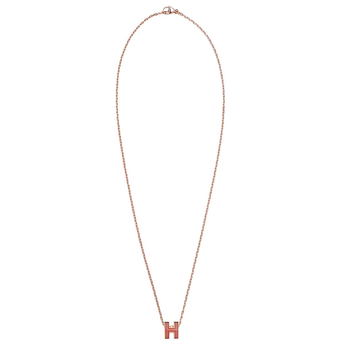 HERMES necklace Mini Sprash Rose Azalee Lacquer Rose Gold HW[BRAND NEW][Authentic]