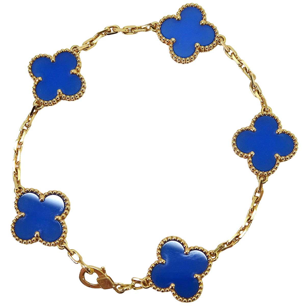 [Pre-loved] Van Cleef & Arpels bracelet Vintage Alhambra 5 mitif K18YG/Agate VCARP34900[LIKE NEW][Authentic]