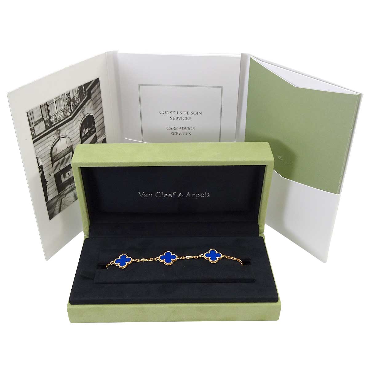 [Pre-loved] Van Cleef & Arpels bracelet Vintage Alhambra 5 mitif K18YG/Agate VCARP34900[LIKE NEW][Authentic]