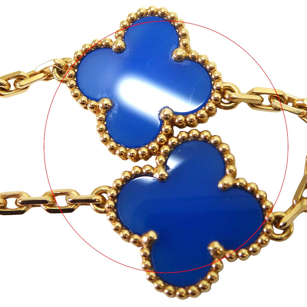 [Pre-loved] Van Cleef & Arpels bracelet Vintage Alhambra 5 mitif K18YG/Agate VCARP34900[LIKE NEW][Authentic]
