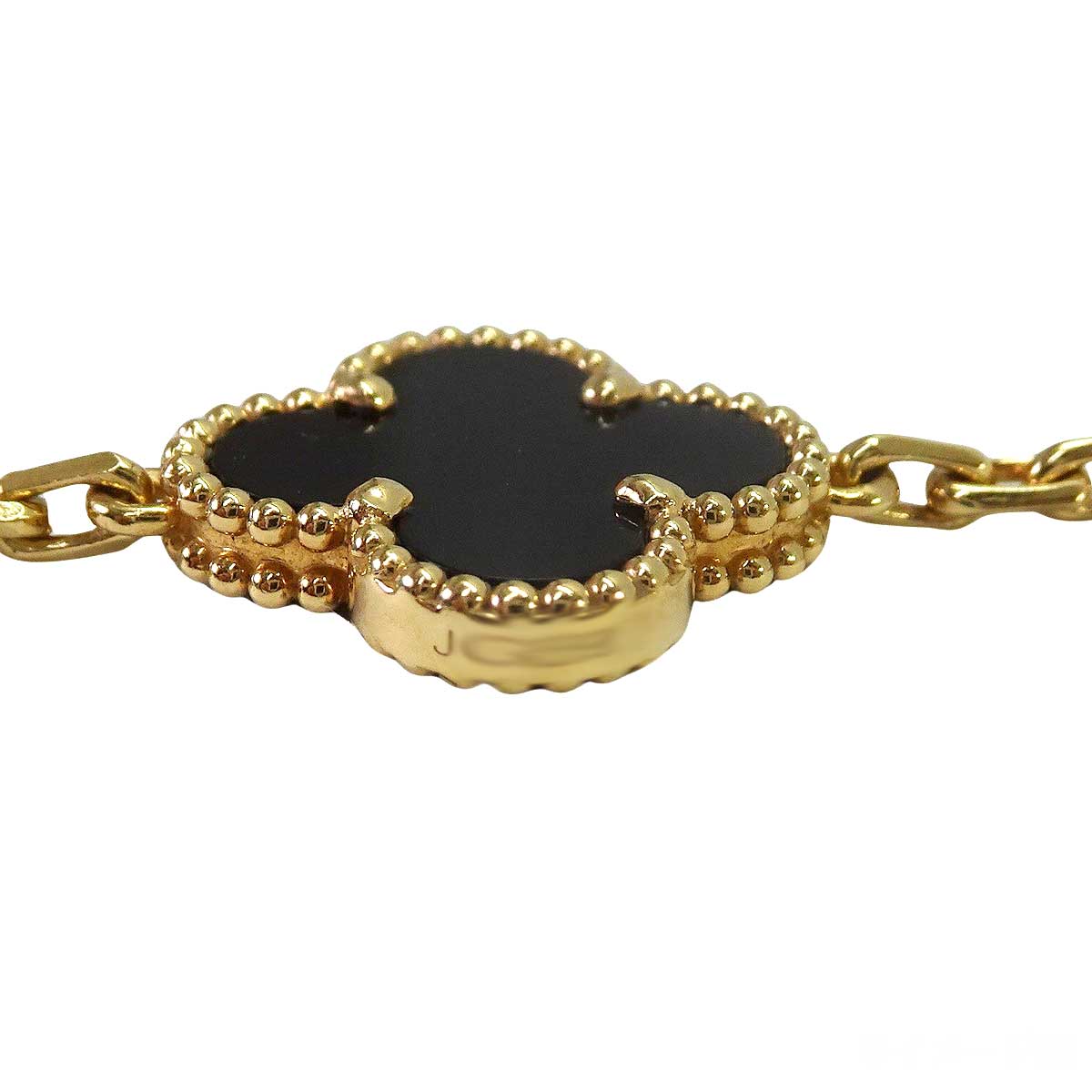 [Pre-loved] Van Cleef & Arpels bracelet Vintage Alhambra 5motif K18YG/Onyx VCARA41300[LIKE NEW][Authentic]