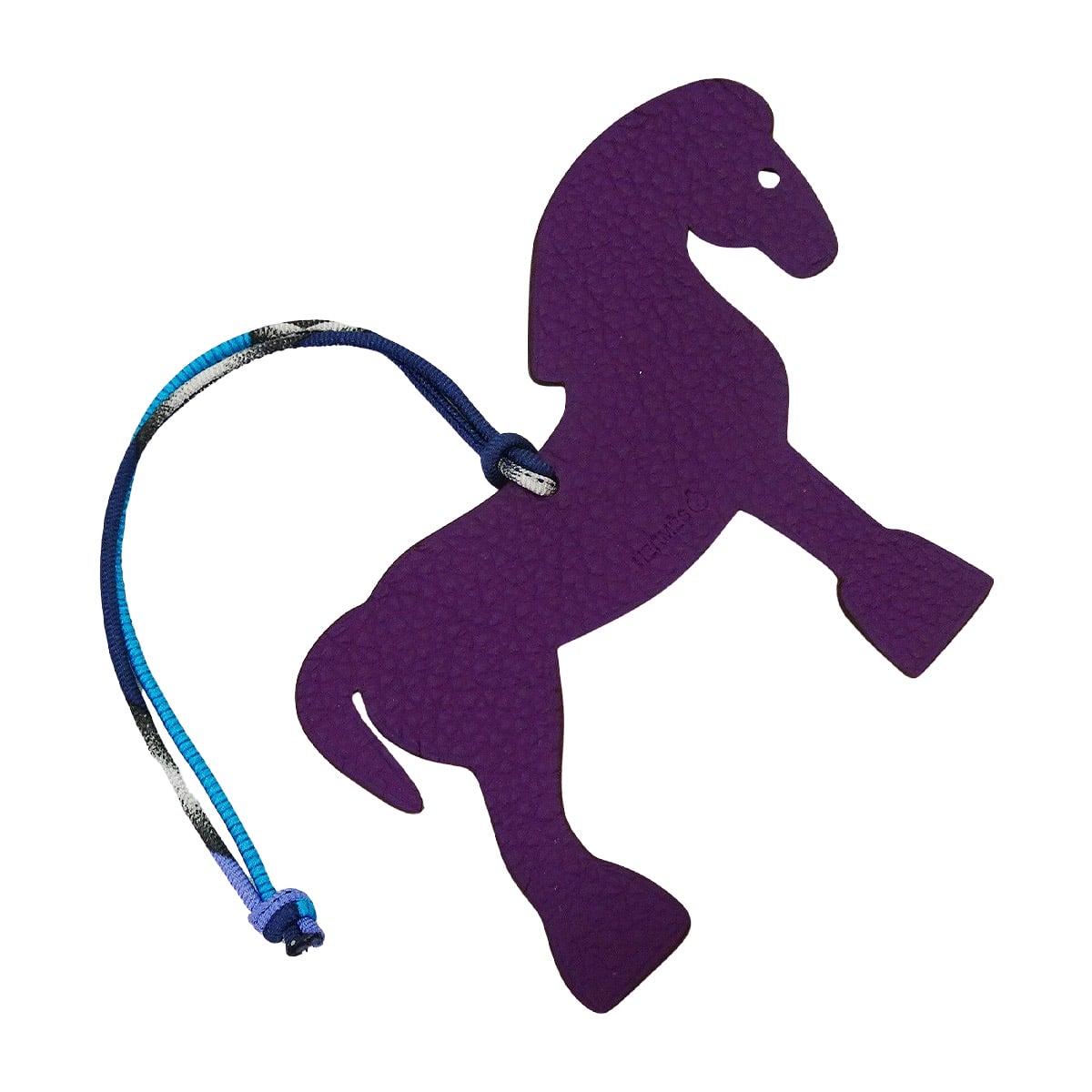 HERMES bag charm Petit H Cheval Hermy Anemone/Bleu Glacier Taurillon Leather/Veau Epsom[EXCELLENT][Authentic]