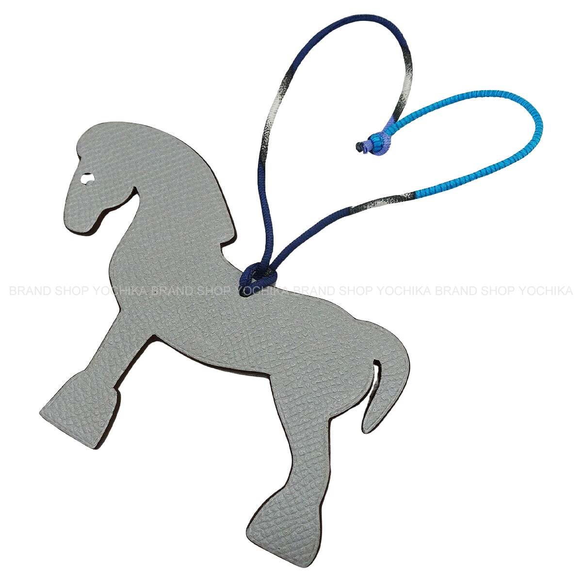 HERMES bag charm Petit H Cheval Hermy Anemone/Bleu Glacier Taurillon Leather/Veau Epsom[EXCELLENT][Authentic]