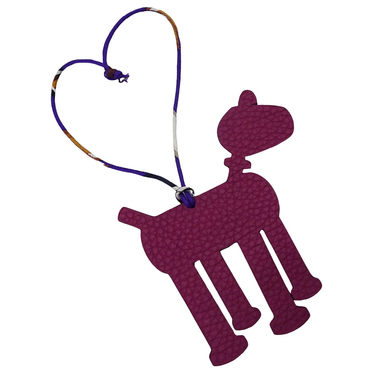 HERMES bag charm Petit H Poodle Dog Tosca/Prune Taurillon Leather/Veau Epsom[EXCELLENT][Authentic]